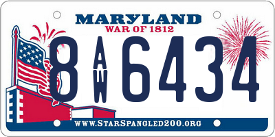 MD license plate 8AW6434