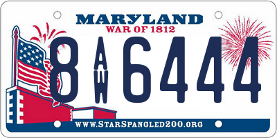 MD license plate 8AW6444