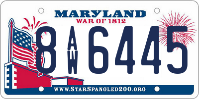 MD license plate 8AW6445