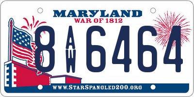 MD license plate 8AW6464