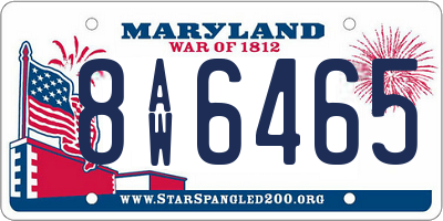 MD license plate 8AW6465