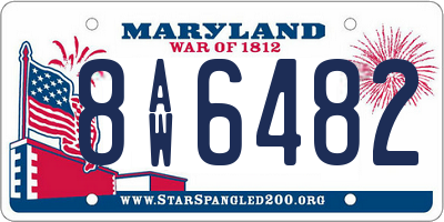 MD license plate 8AW6482