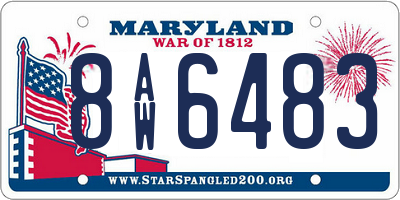 MD license plate 8AW6483