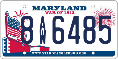 MD license plate 8AW6485
