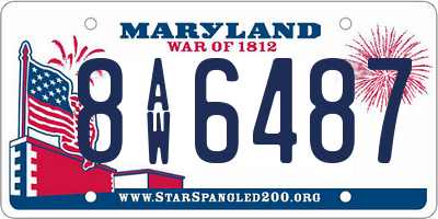 MD license plate 8AW6487