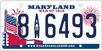 MD license plate 8AW6493