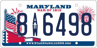 MD license plate 8AW6498