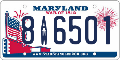 MD license plate 8AW6501