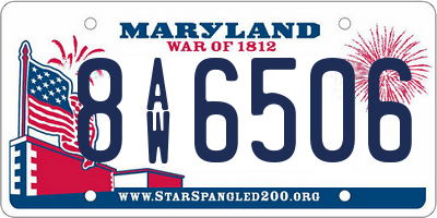 MD license plate 8AW6506