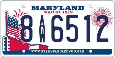 MD license plate 8AW6512
