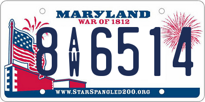 MD license plate 8AW6514