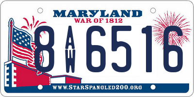MD license plate 8AW6516
