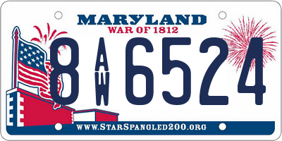 MD license plate 8AW6524