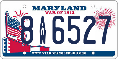 MD license plate 8AW6527