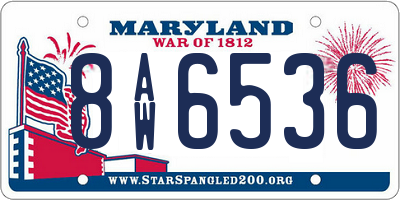 MD license plate 8AW6536