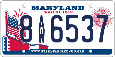 MD license plate 8AW6537