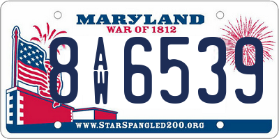 MD license plate 8AW6539