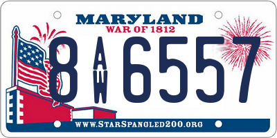 MD license plate 8AW6557