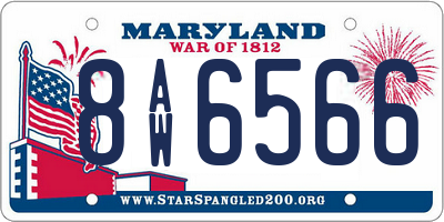 MD license plate 8AW6566