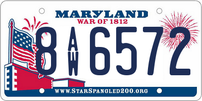 MD license plate 8AW6572