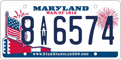 MD license plate 8AW6574