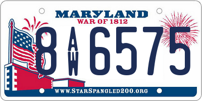 MD license plate 8AW6575