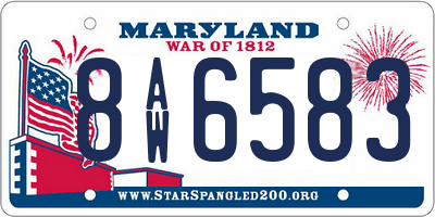 MD license plate 8AW6583