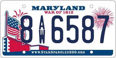 MD license plate 8AW6587