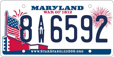 MD license plate 8AW6592