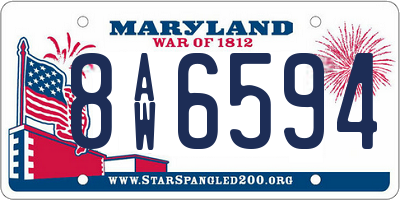 MD license plate 8AW6594