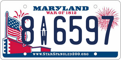 MD license plate 8AW6597