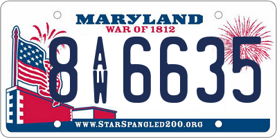 MD license plate 8AW6635