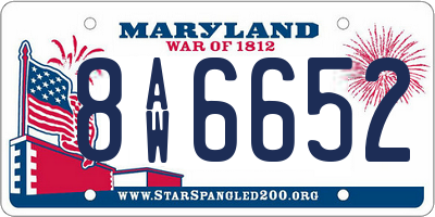 MD license plate 8AW6652