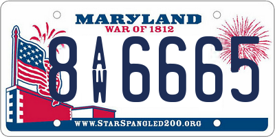 MD license plate 8AW6665