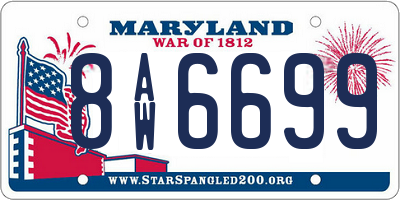 MD license plate 8AW6699