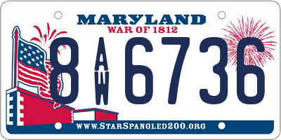 MD license plate 8AW6736