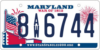 MD license plate 8AW6744