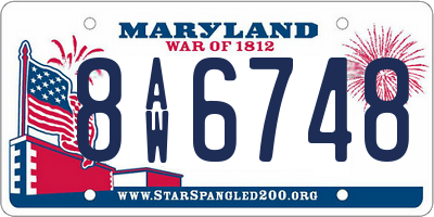 MD license plate 8AW6748