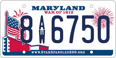 MD license plate 8AW6750