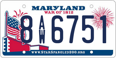 MD license plate 8AW6751