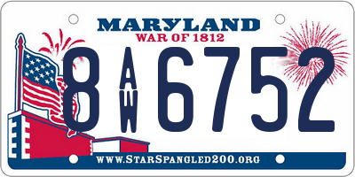 MD license plate 8AW6752