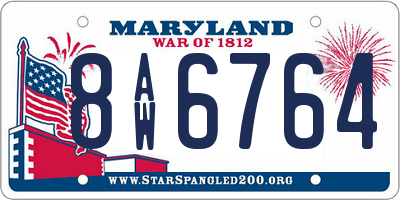 MD license plate 8AW6764