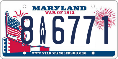 MD license plate 8AW6771
