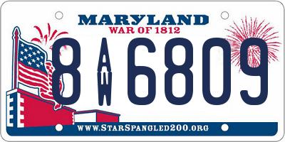 MD license plate 8AW6809