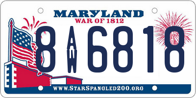 MD license plate 8AW6818