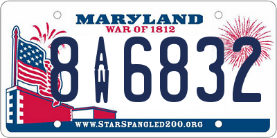 MD license plate 8AW6832