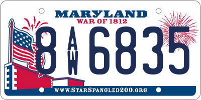 MD license plate 8AW6835