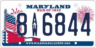 MD license plate 8AW6844