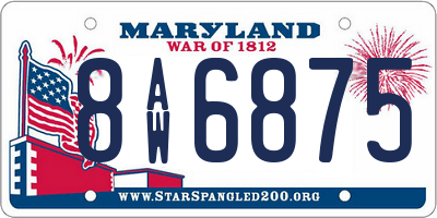 MD license plate 8AW6875