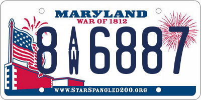 MD license plate 8AW6887